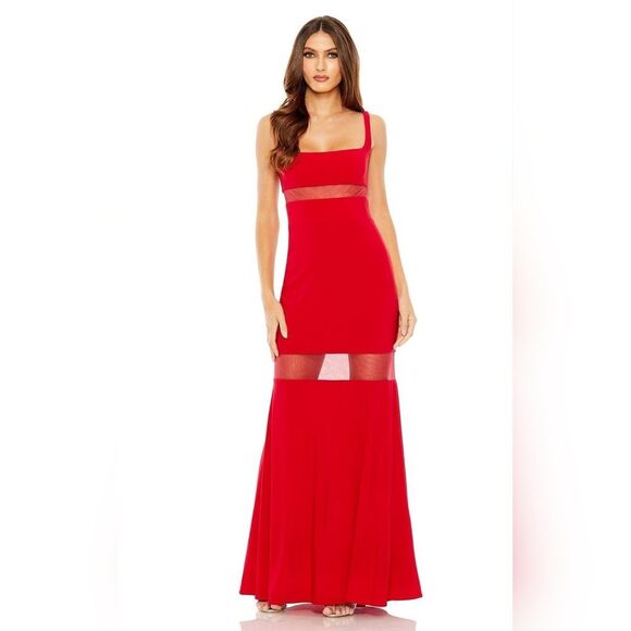 NWT MacDuggal 11698 Red Full Length Dress - Picture 2 of 10